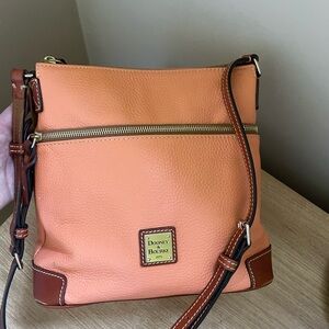 Dooney & Bourke Orange and Brown Crossbody Bag with Adjustable Strap